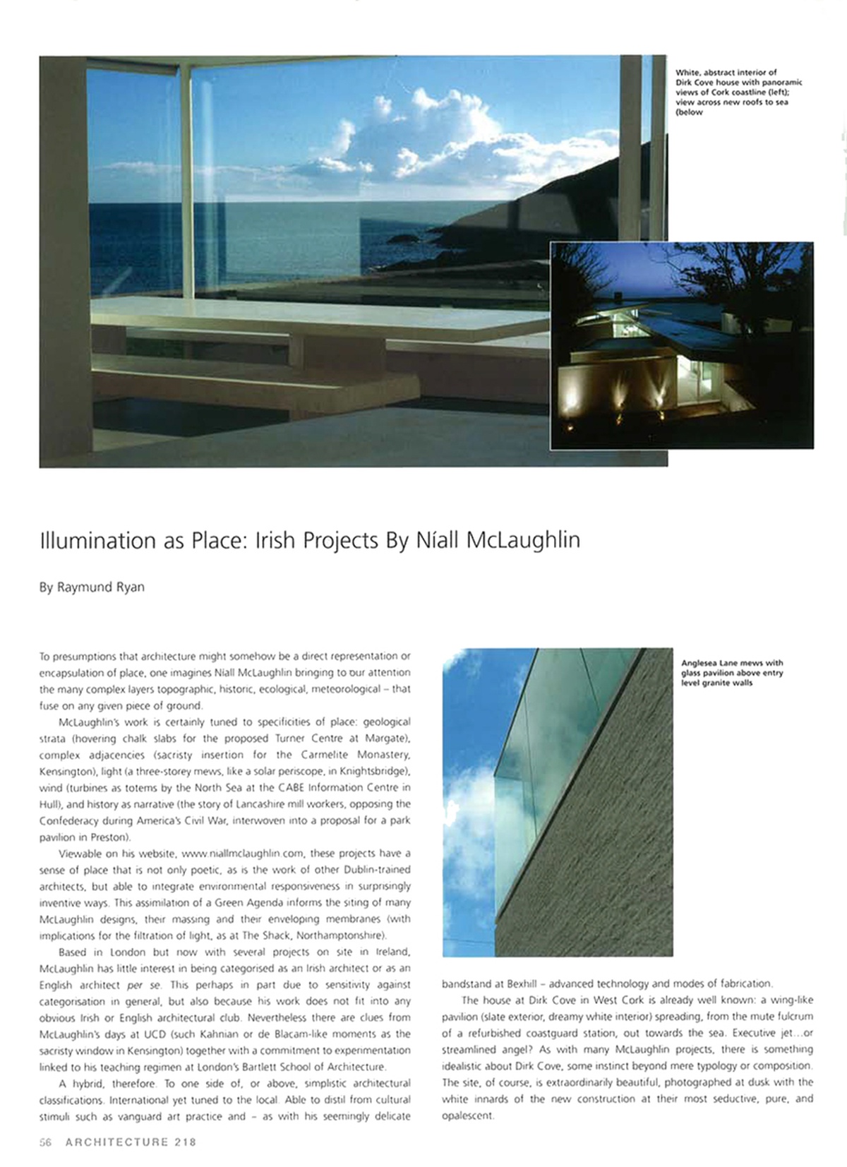 Illumination as Place, Irish Projects by Níall McLaughlin - Architecture Ireland