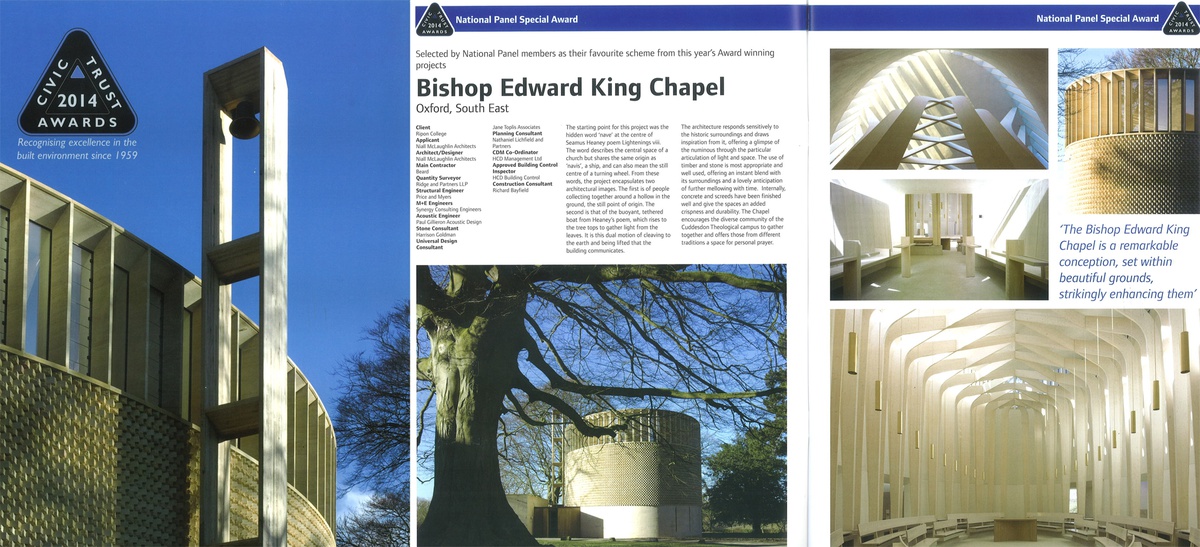 Top Award for Chapel at Civic Trust Awards