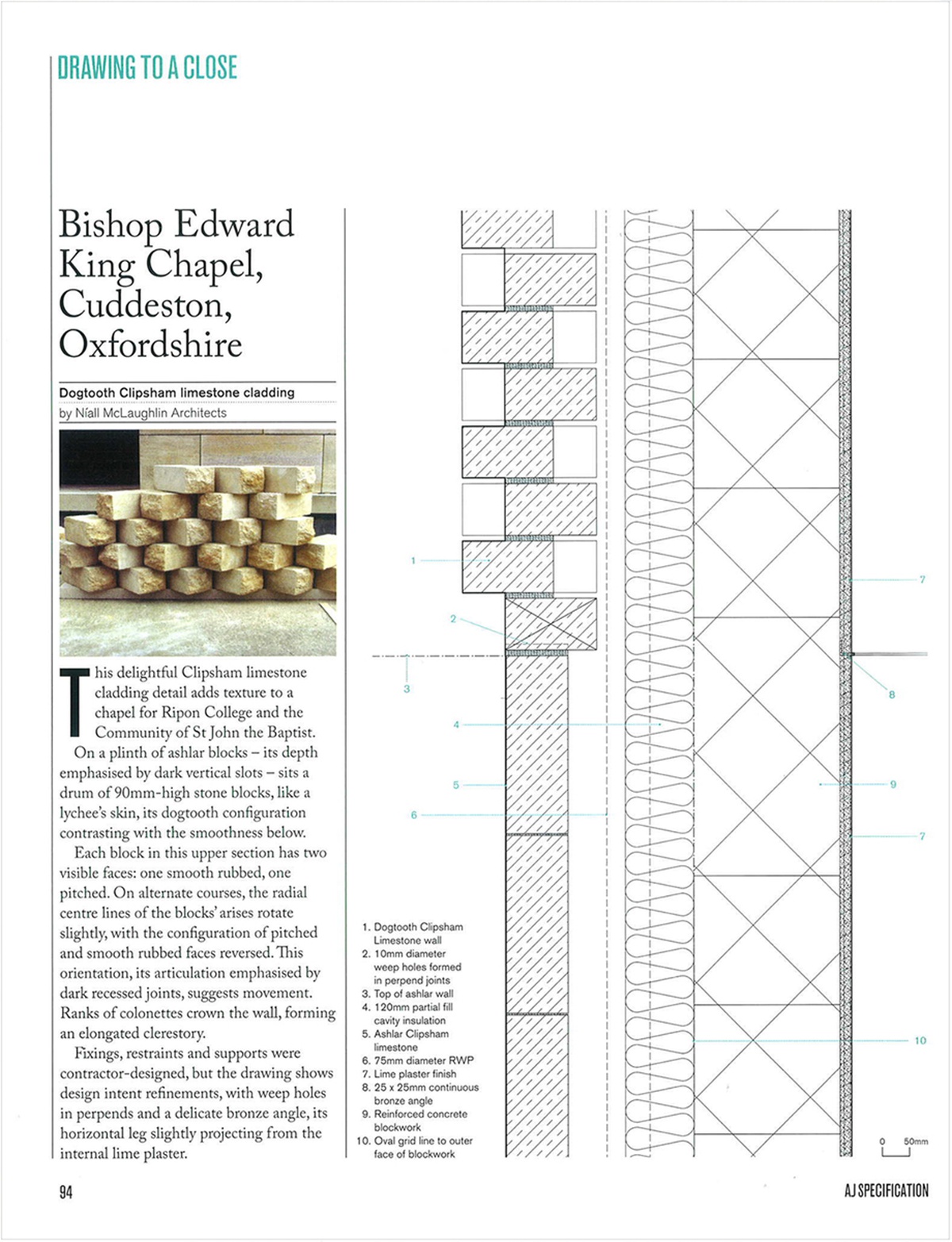 Drawing to a Close, Dogtooth Clipsham Limestone Cladding - AJ Specification