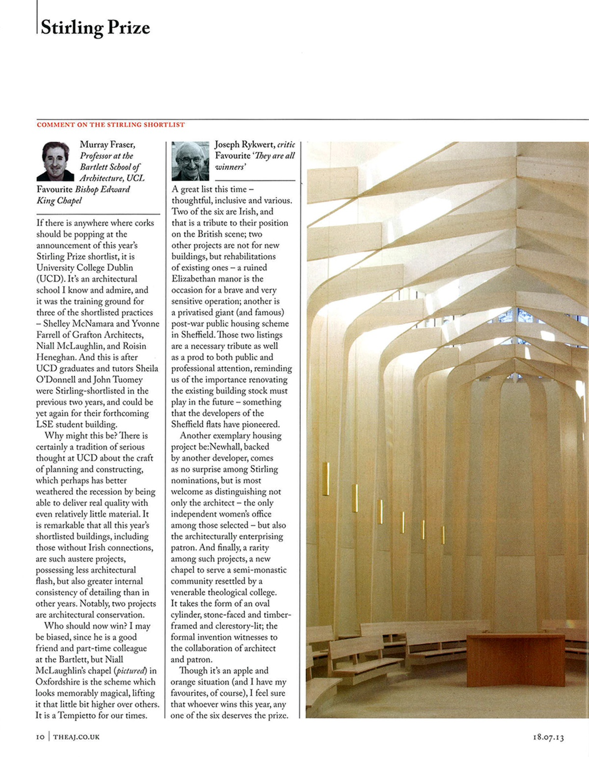 Stirling Prize 2013, Bishop Edward King Chapel - Architects’ Journal